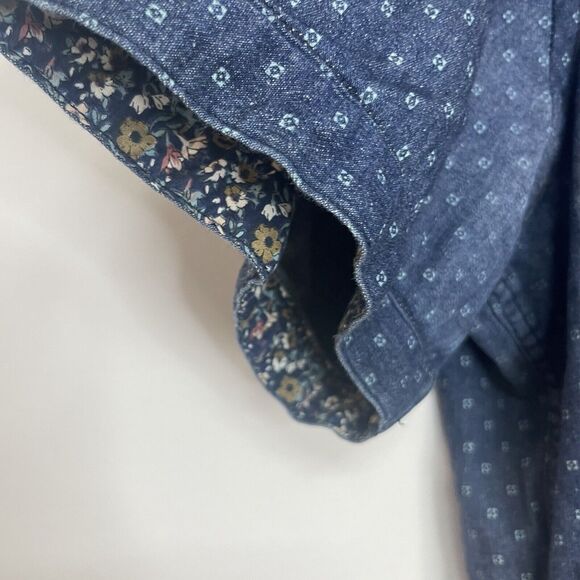 7 Diamonds Shirt Men Large Blue Button Down Geometric Innervisions SMK-6092 - Picture 6 of 15
